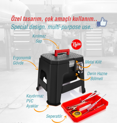 KUTU ASR 5047 TABURELİ TAKIM ÇANTASI 33 CM - KAPTAN