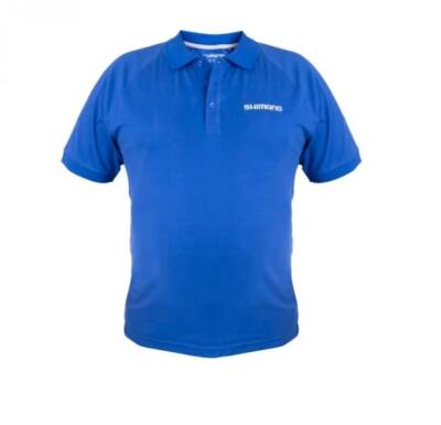 Shimano SHM Short Sleeve Polo Blue M - SHIMANO