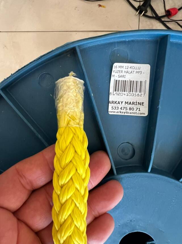 16 MM 12-KOLLU YÜZER HALAT PP3 - M - SARI - 2