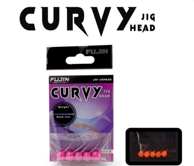 Fujin Curvy Pink Glow Jig Head 1.4gr #6 - Fujin