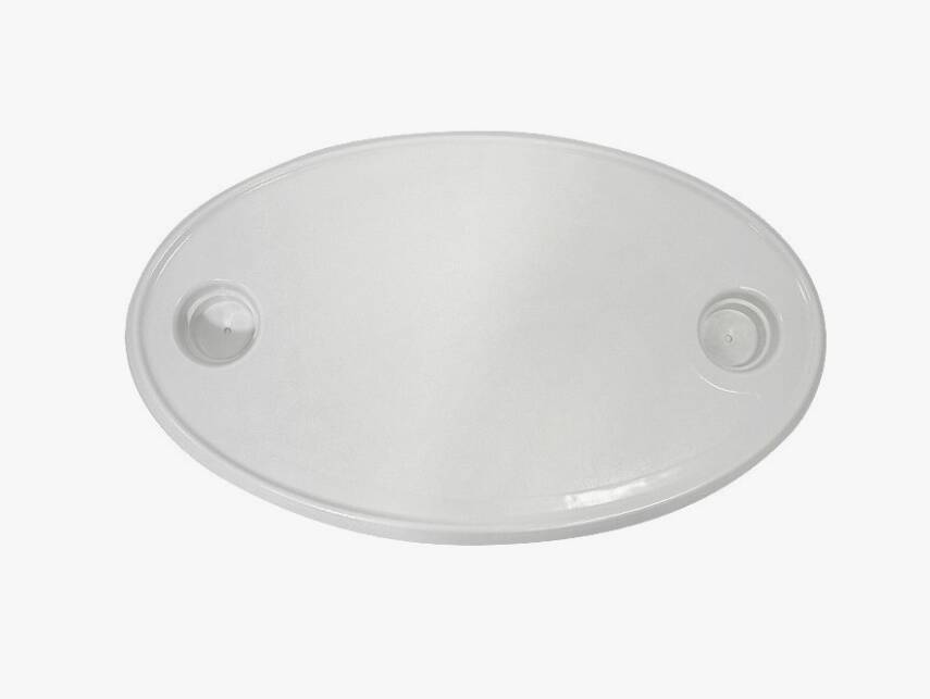 197292 Table Top Oval w/2 Glassholders, 450x760mm, ASA White - 1