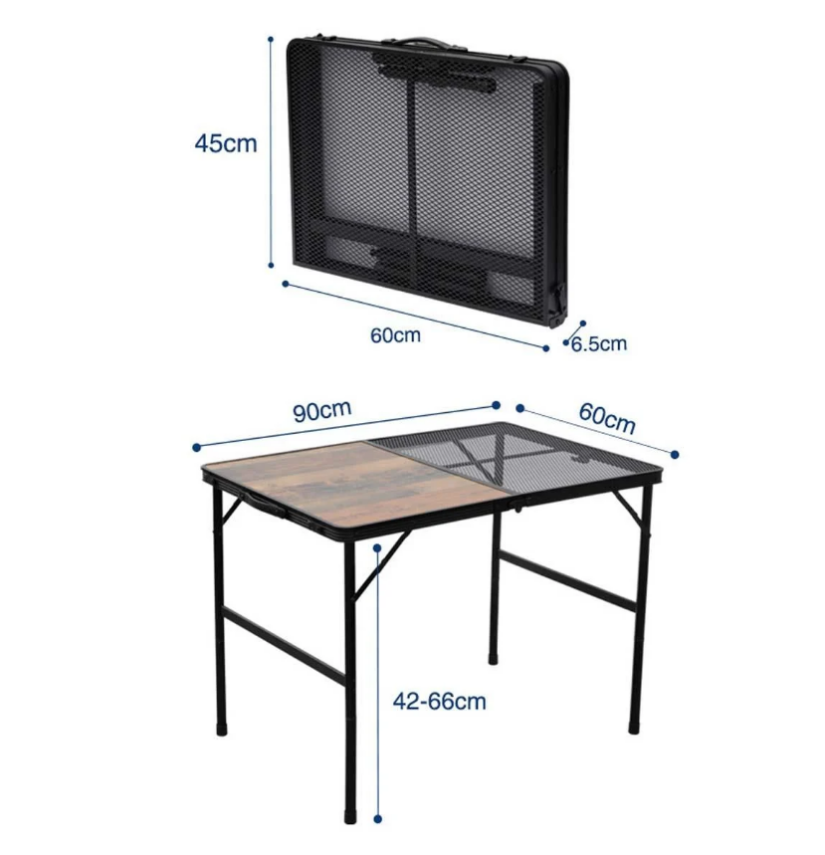 Madfox Eazy Katlanır Kamp Masası Izgaralı-Ahşap - 1