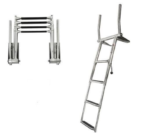 TELESKOPİK TUTAMAKLI MERDİVENİ 4LÜ KROM - 1