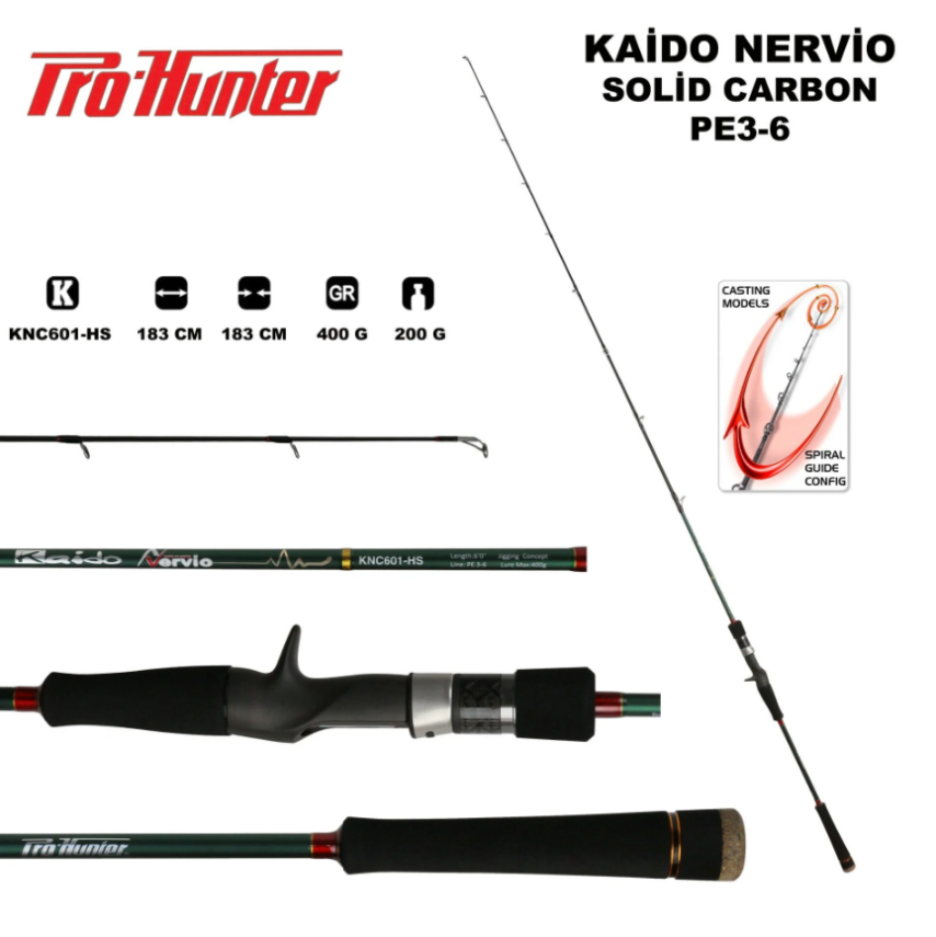 Prohunter Kaido Nervio KNC-601HS 1.83m Tek Parça Jig Kamışı - 1