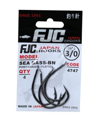 FJC4747-1/0 4747 SEA BASS, NO:1/0 BLACK NIKEL, 6P - FJC