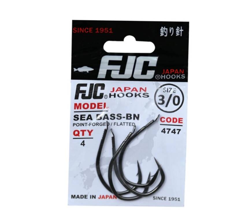 FJC4747-2/0 4747 SEA BASS, NO:2/0 BLACK NIKEL, 5P - 1