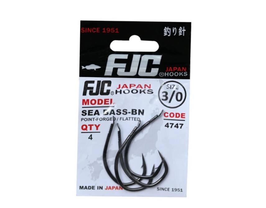 FJC4747-3/0 4747 SEA BASS, NO:3/0 BLACK NIKEL, 4P - 1