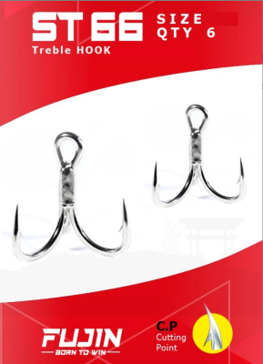 Fujin St66 Nickel Üçlü Maket Balık İğnesi - Fujin