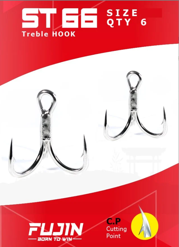 Fujin St66 Nickel Üçlü Maket Balık İğnesi - 2